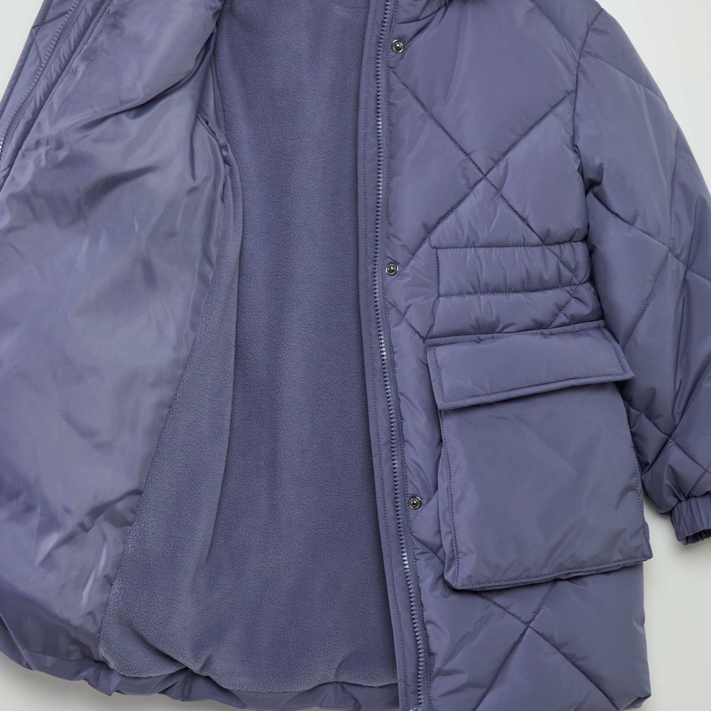 Doudoune longue doubl e polaire Violet