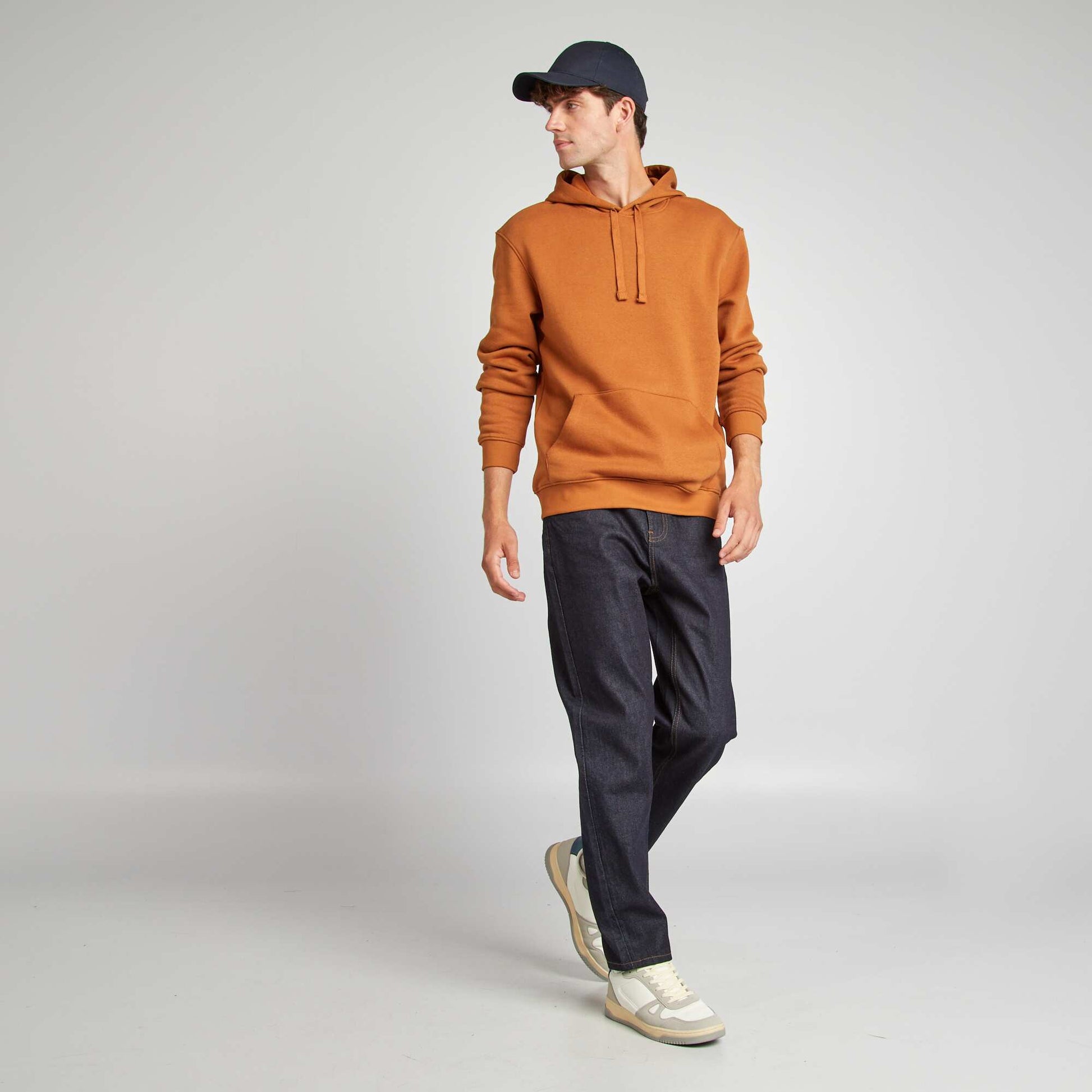 Sweat capuche uni Marron