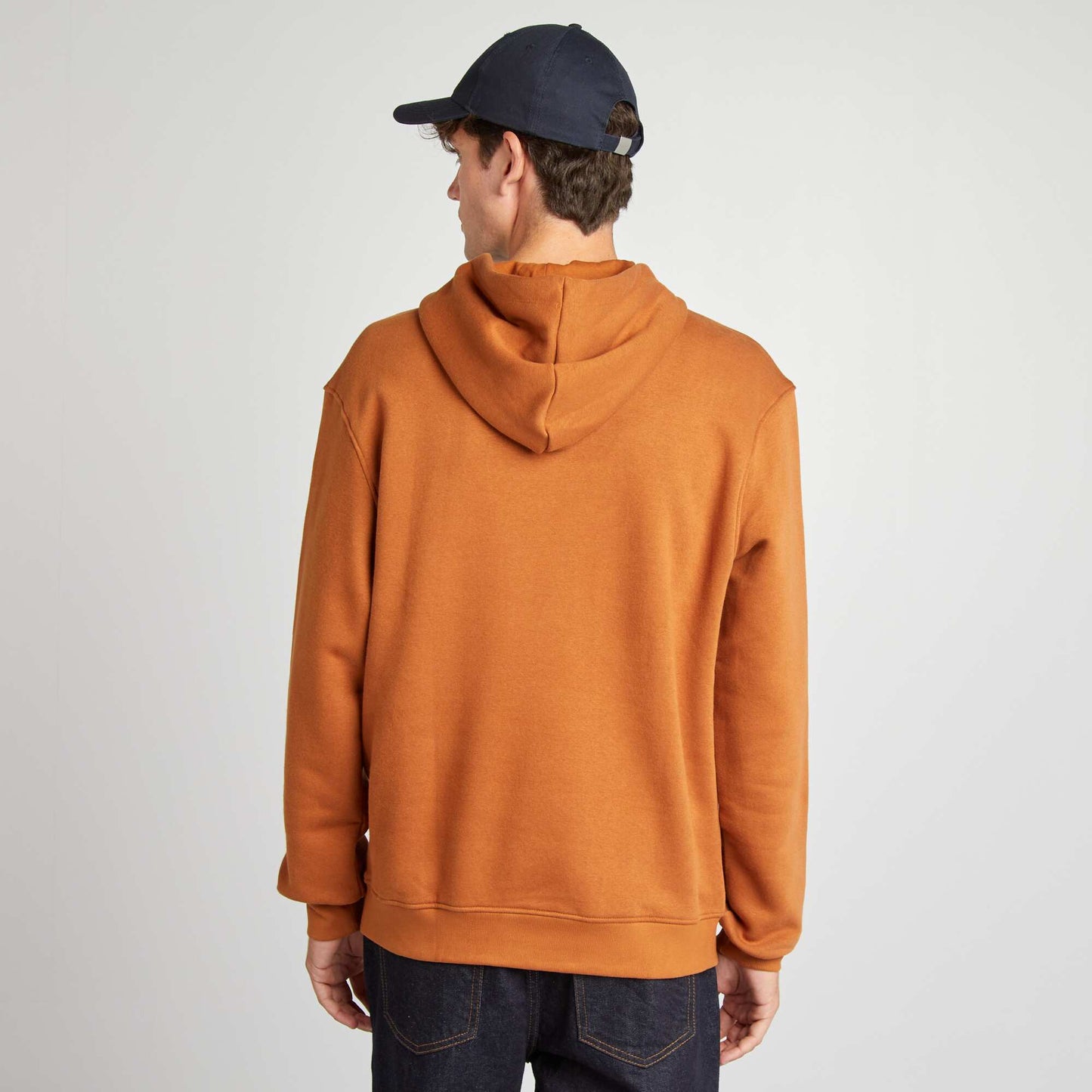 Sweat capuche uni Marron