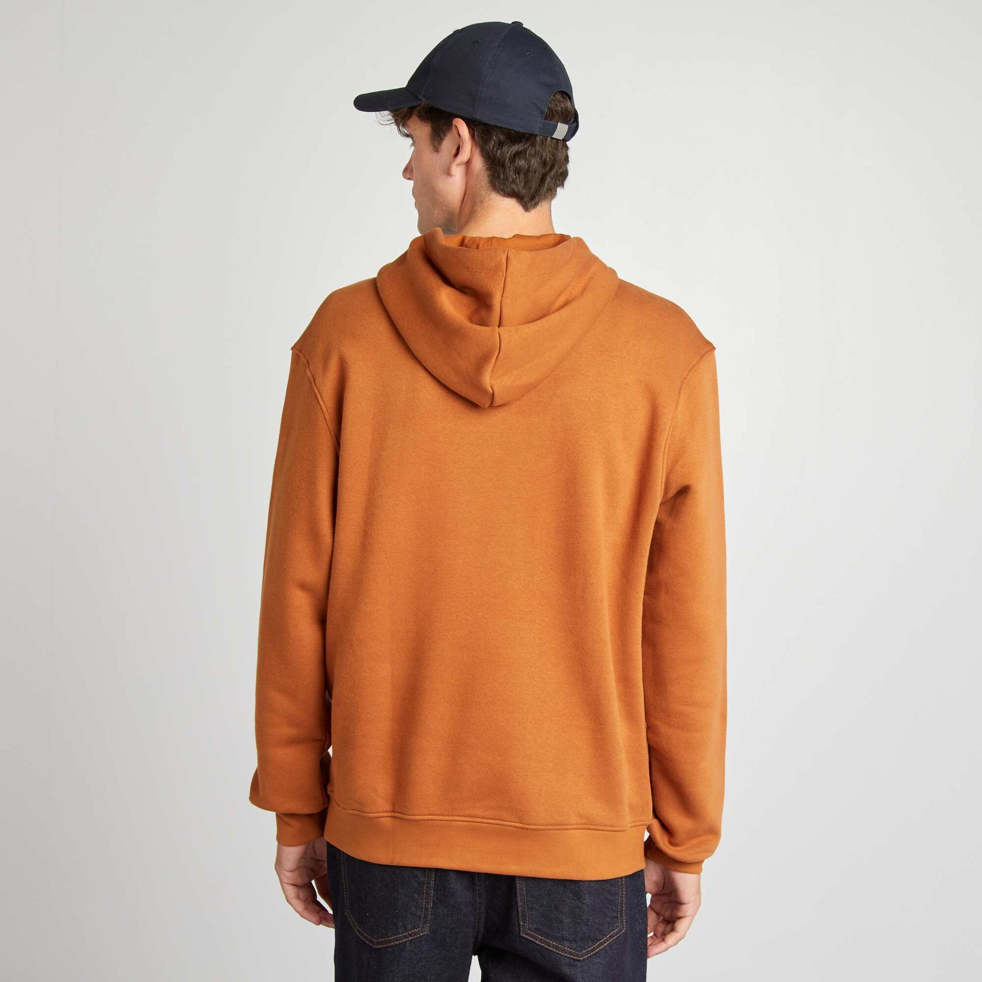 Sweat capuche uni Marron