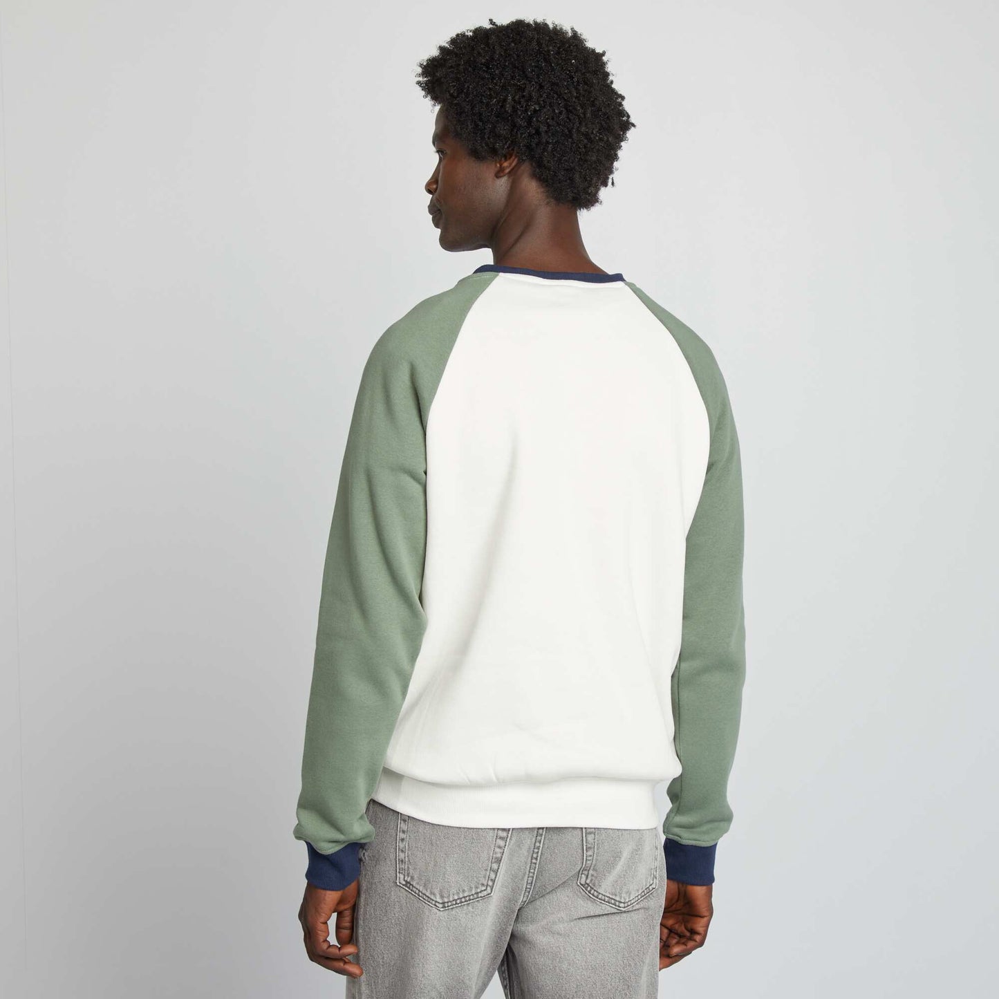 Sweat color bloc en molleton Vert