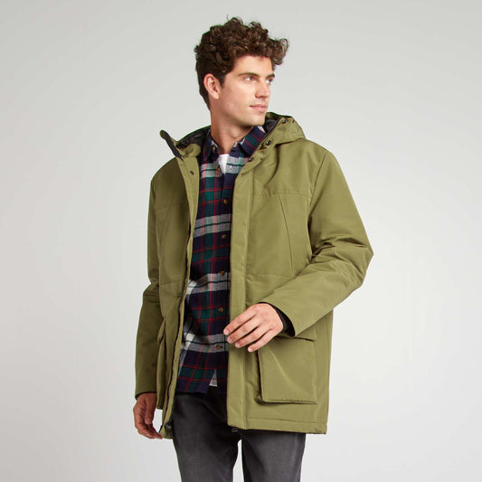 Parka paisse capuche Marron