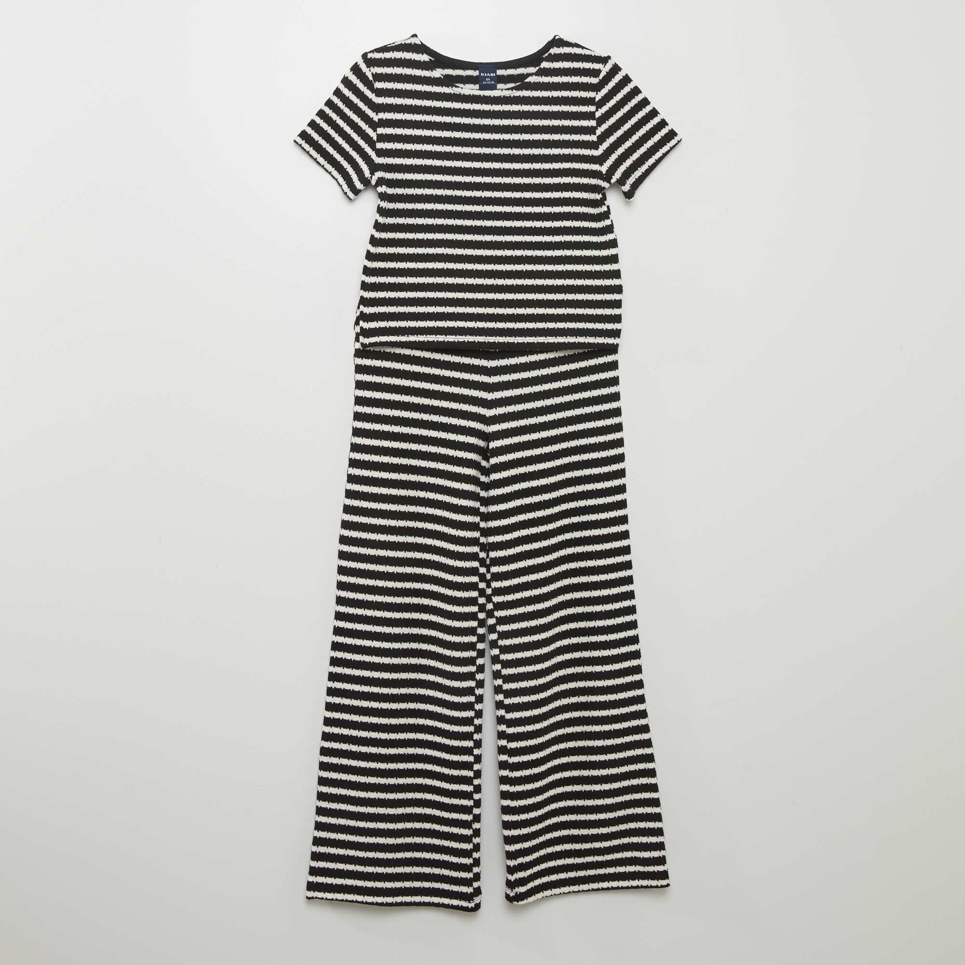 Ensemble t-shirt + pantalon ray - 2 pi ces Noir