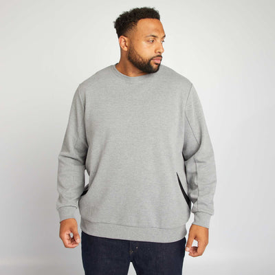 Sweat uni avec poches zipp es Gris