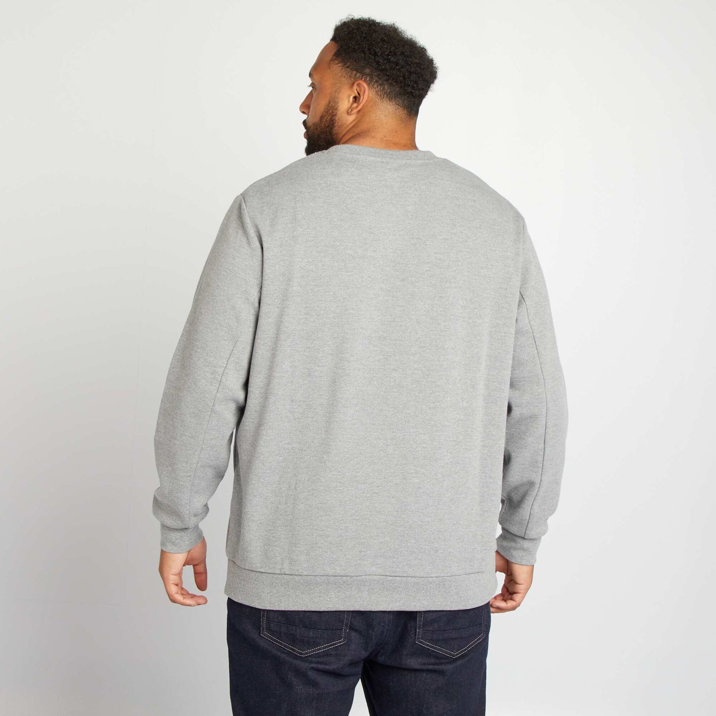 Sweat uni avec poches zippées Gris