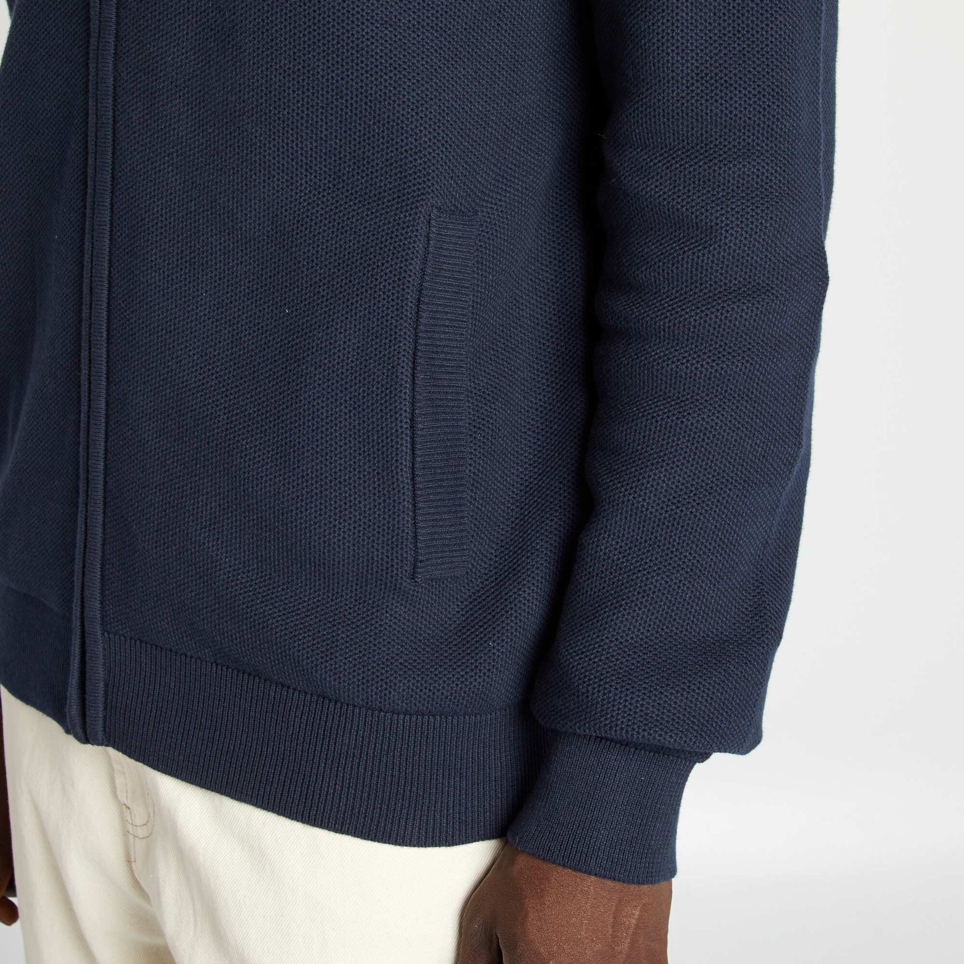 Gilet zippé col montant Bleu marine