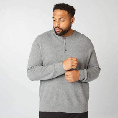 Pull en maille avec col boutonné Gris