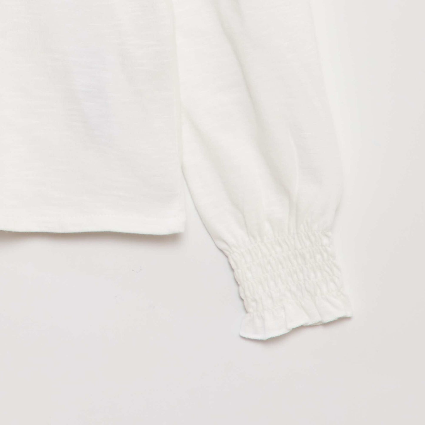 T-shirt en coton manches longues Blanc