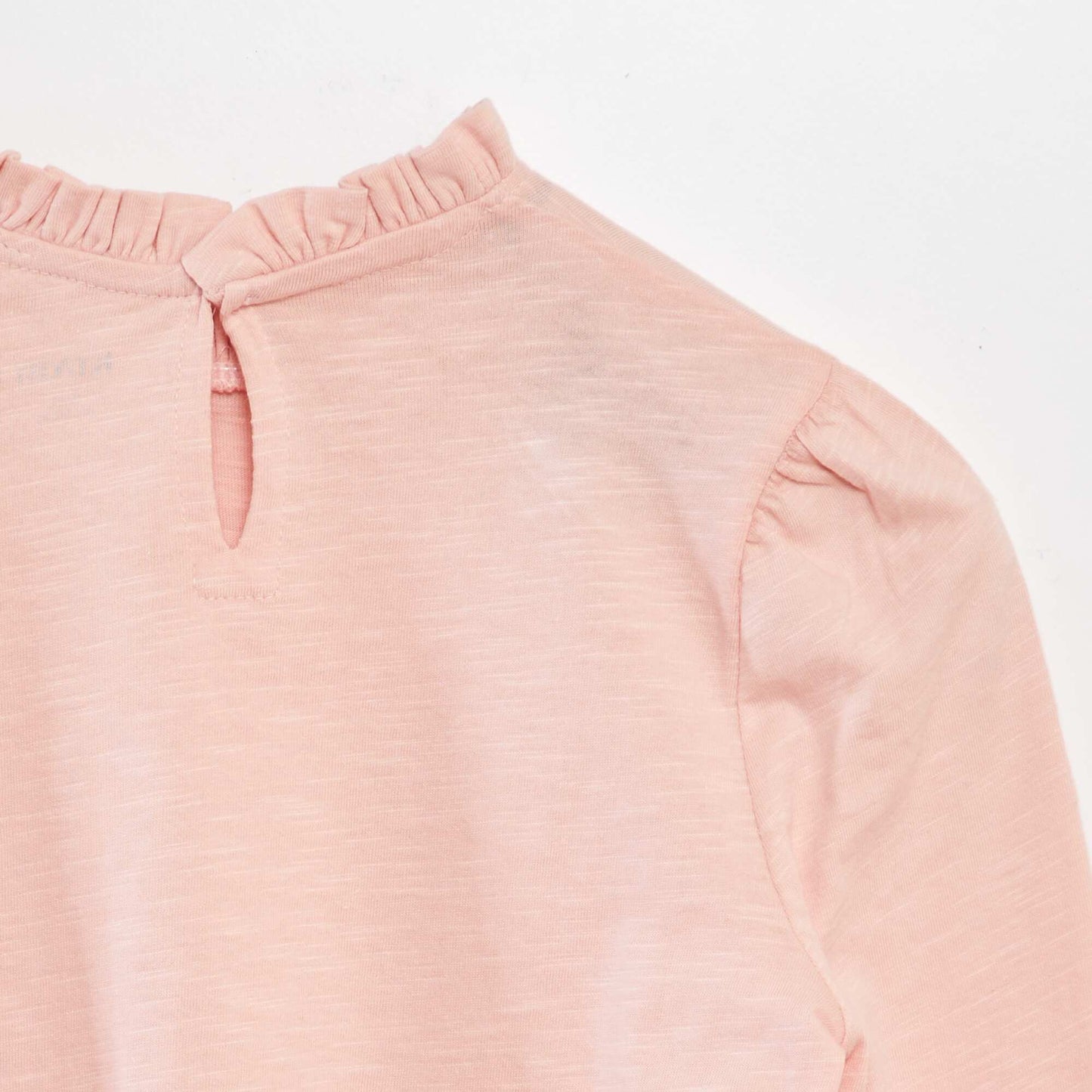 T-shirt en coton manches longues Rose