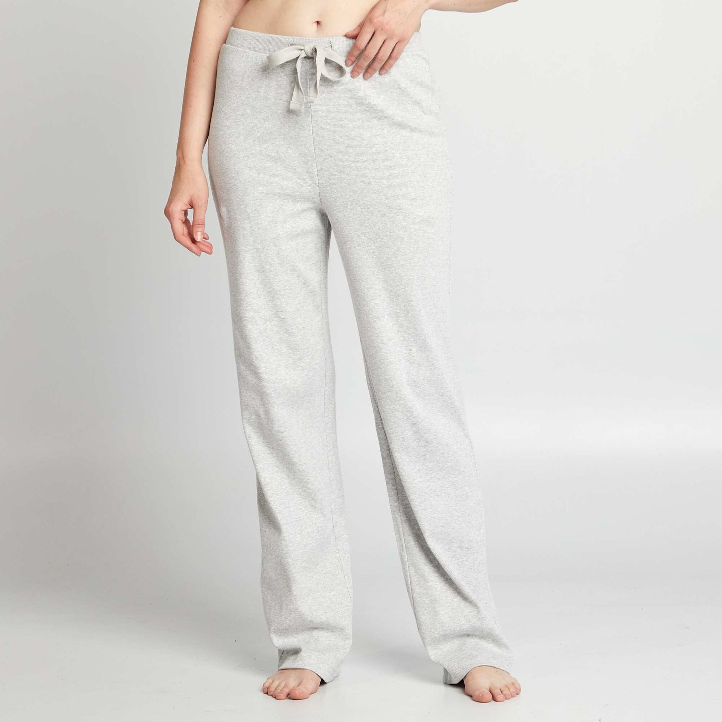 Pantalon de pyjama large rib Gris chin