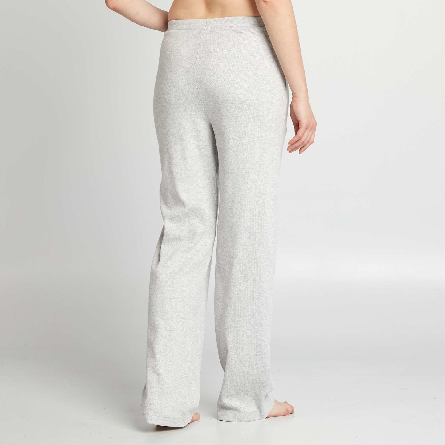 Pantalon de pyjama large rib Gris chin