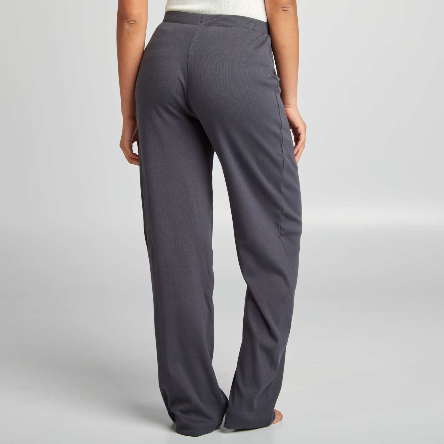 Pantalon de pyjama large rib Bleu