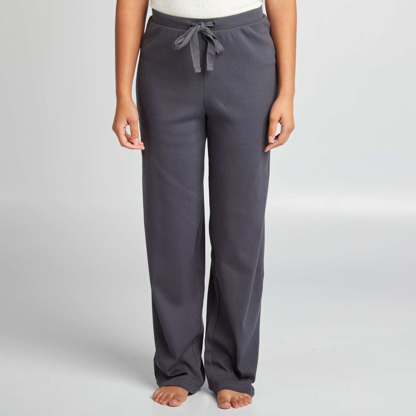 Pantalon de pyjama large rib Bleu