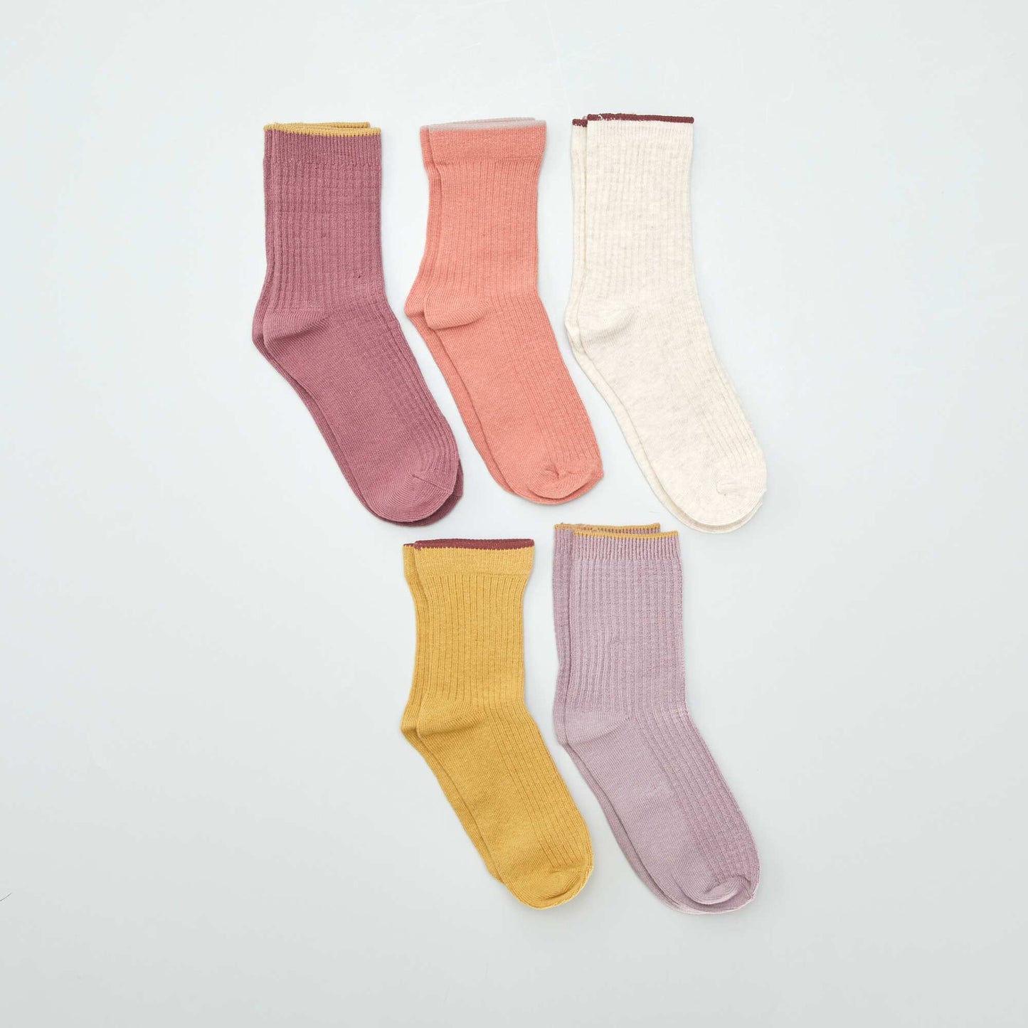 Lot de 5 paires de chaussettes color es Rose