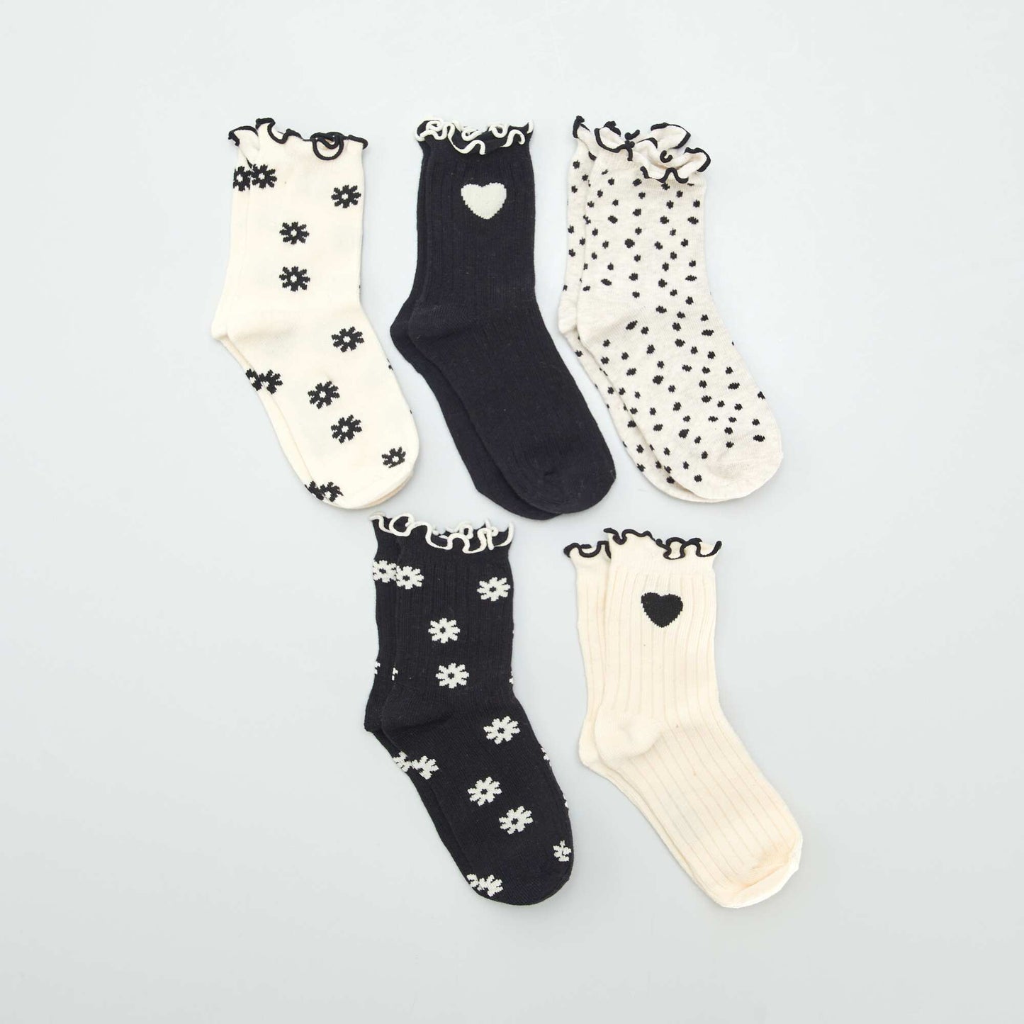 Lot de 5 paires de chaussettes color es Noir