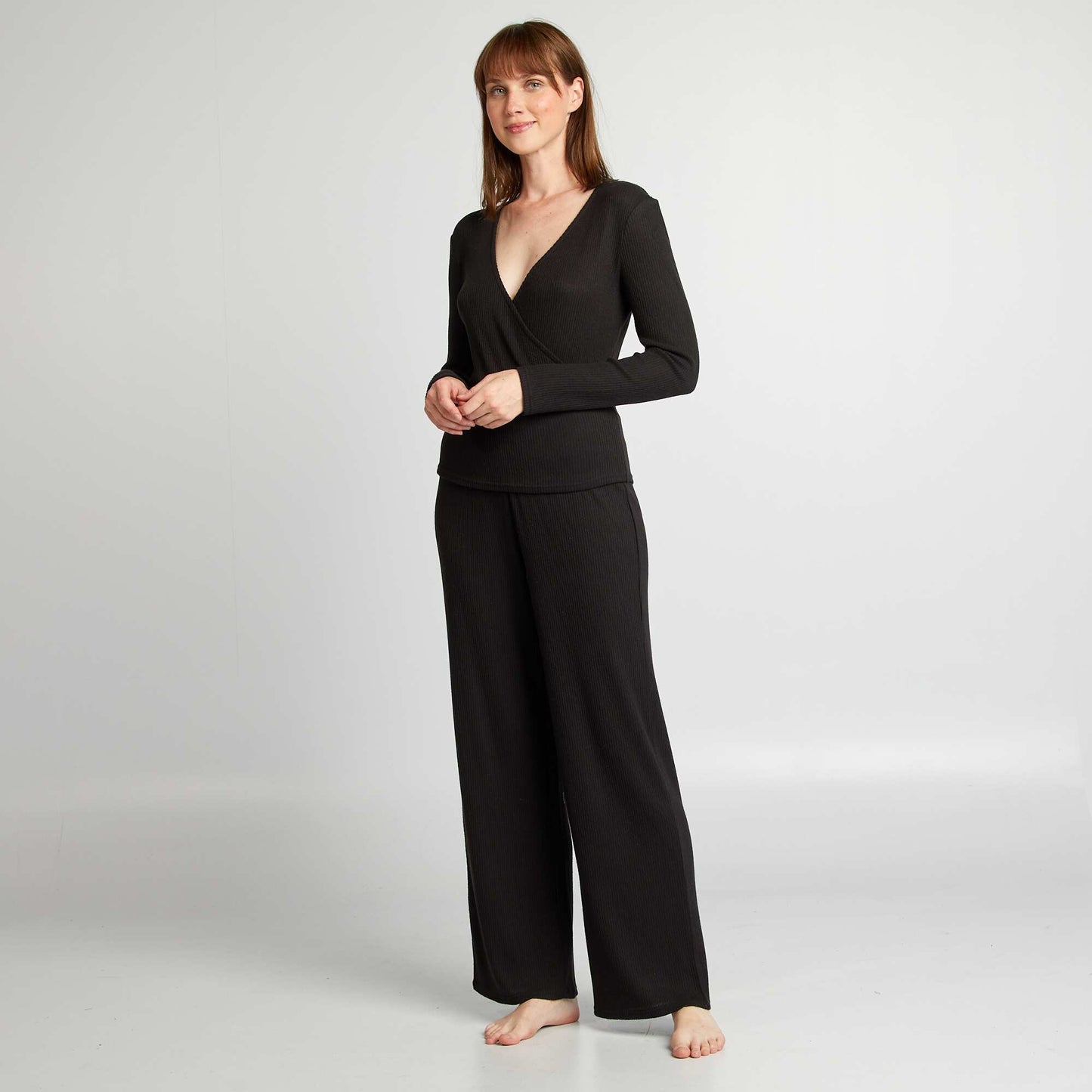 Ensemble pyjama tee-shirt + pantalon - 2 pi ces noir