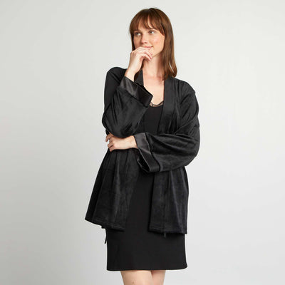 Peignoir de nuit en polaire noir