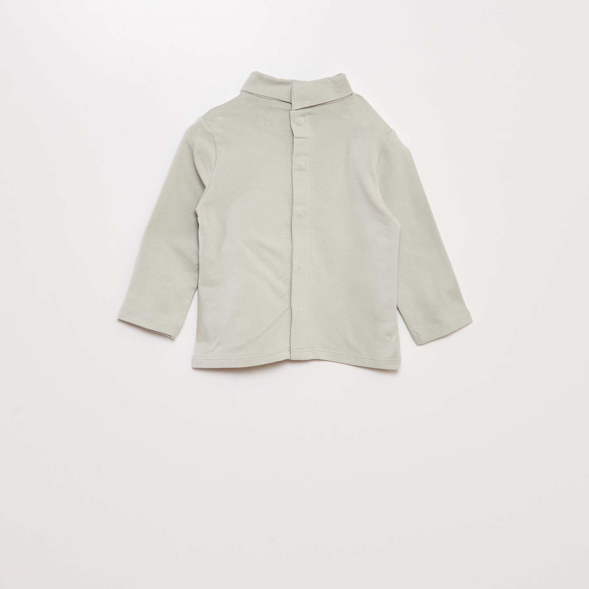 Sous-pull en jersey animation en maille bouclette Vert