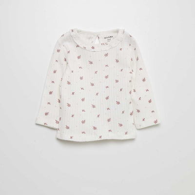 T-shirt c tel imprim Blanc