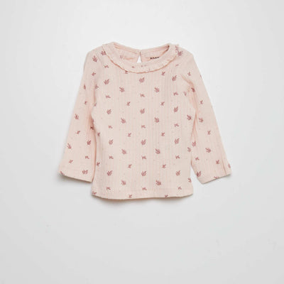 T-shirt c tel imprim Rose