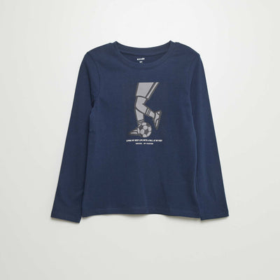 T-shirt manches longues imprim Bleu