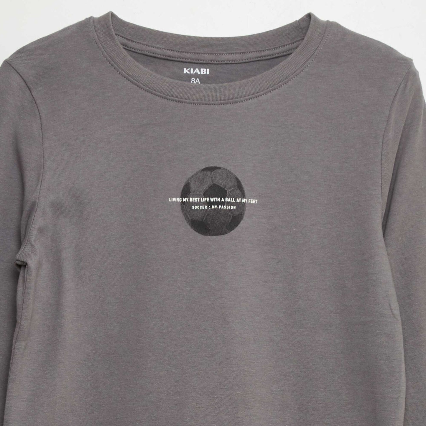 T-shirt manches longues imprim  Gris