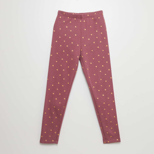 Legging en molleton   motif Rose