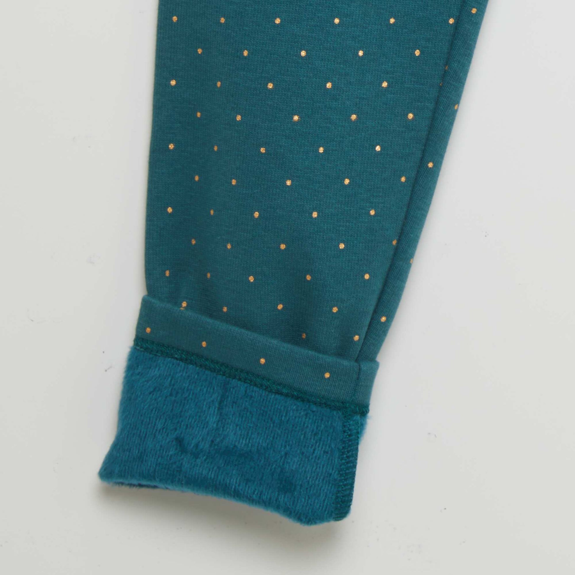 Legging en molleton motif Vert fonc