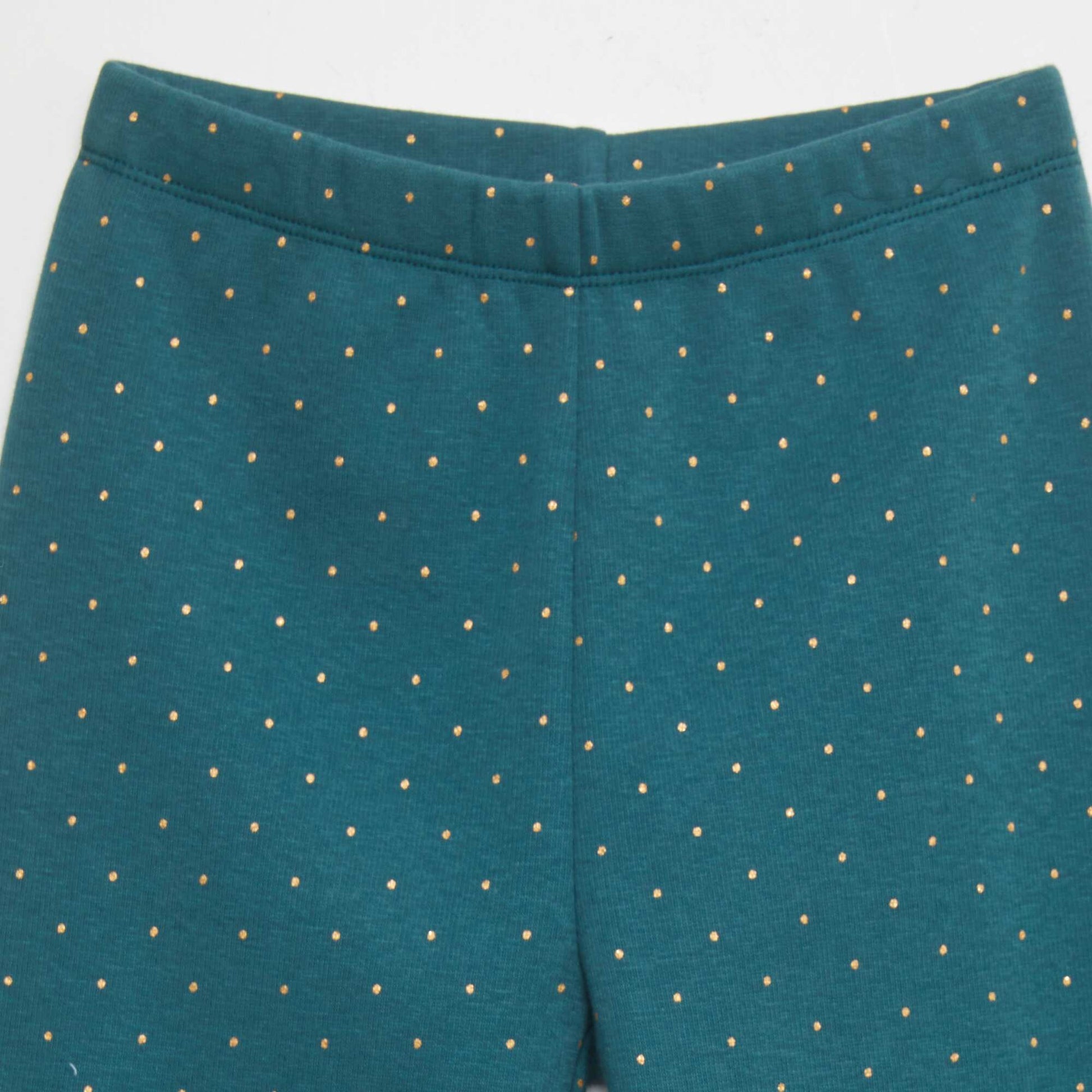 Legging en molleton motif Vert fonc
