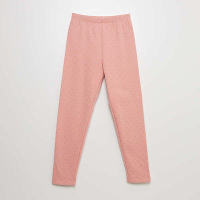 Legging en molleton motif Rose