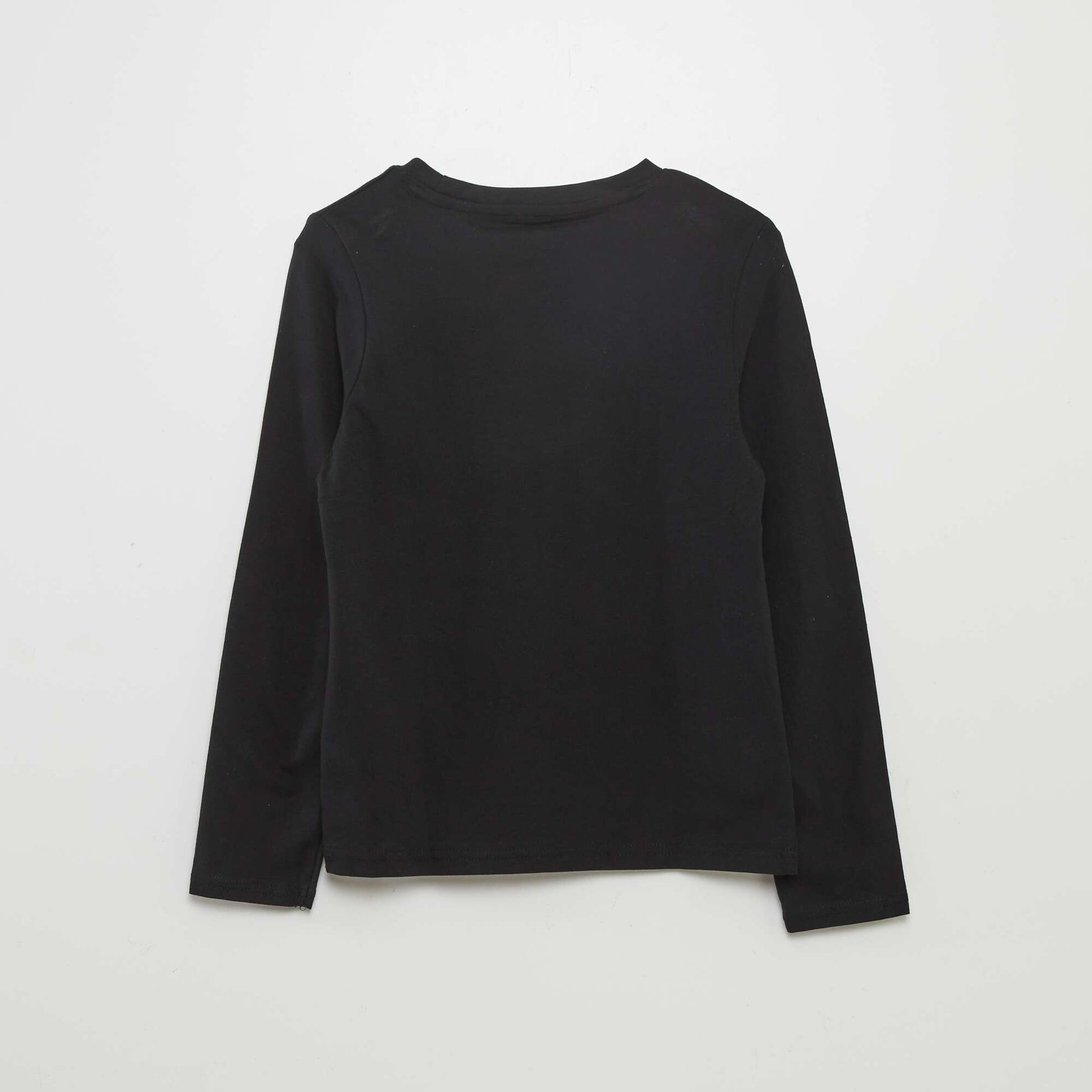 T-shirt imprimé manches longues Noir
