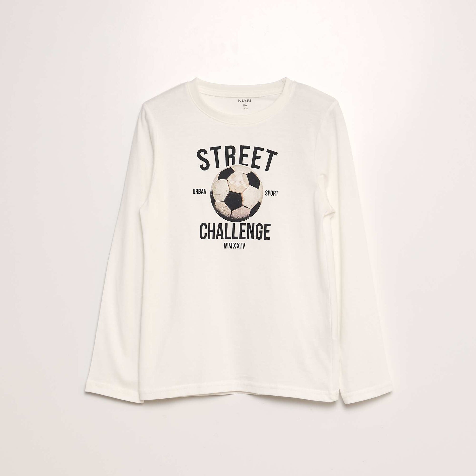 T-shirt imprimé manches longues Blanc