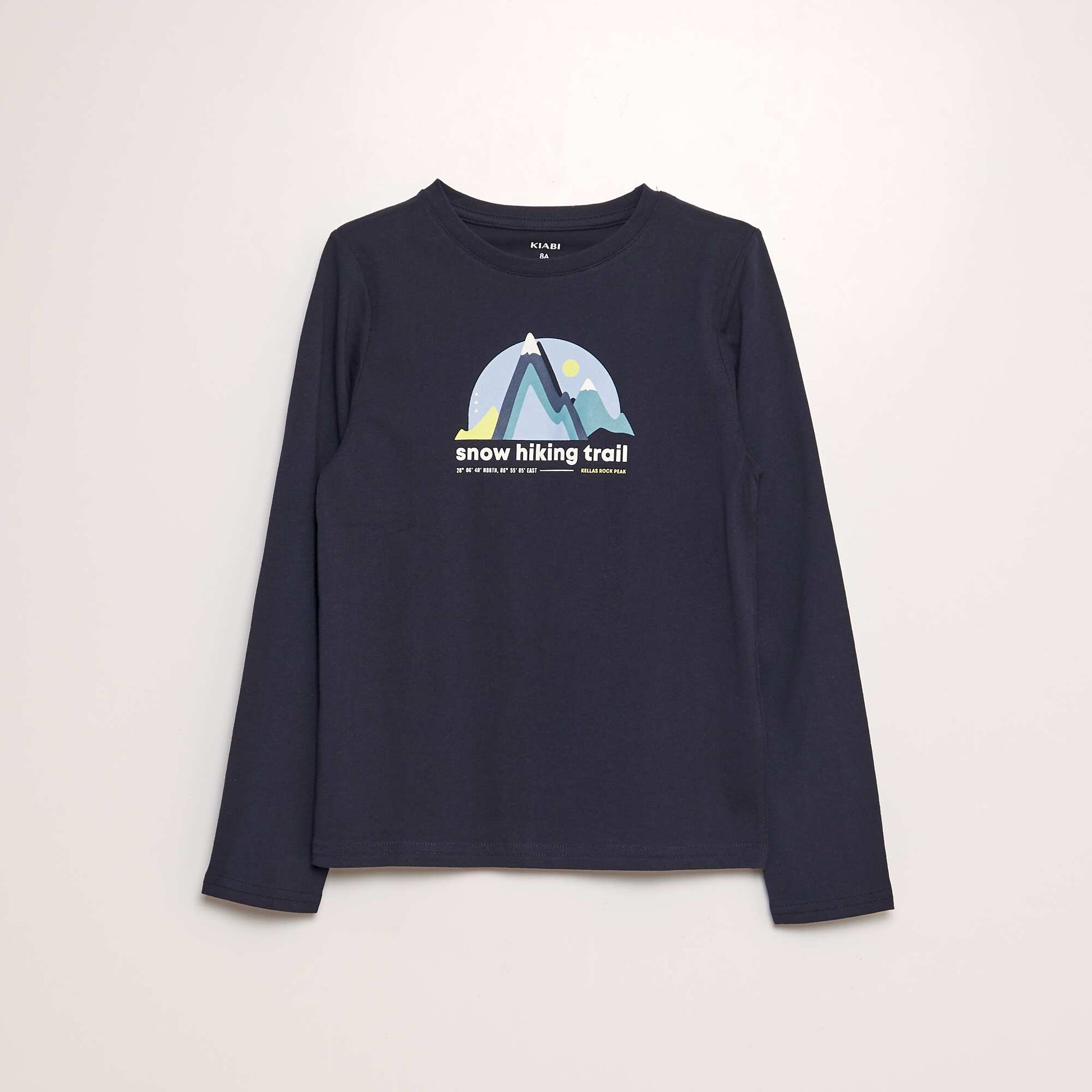 T-shirt imprimé manches longues Marine