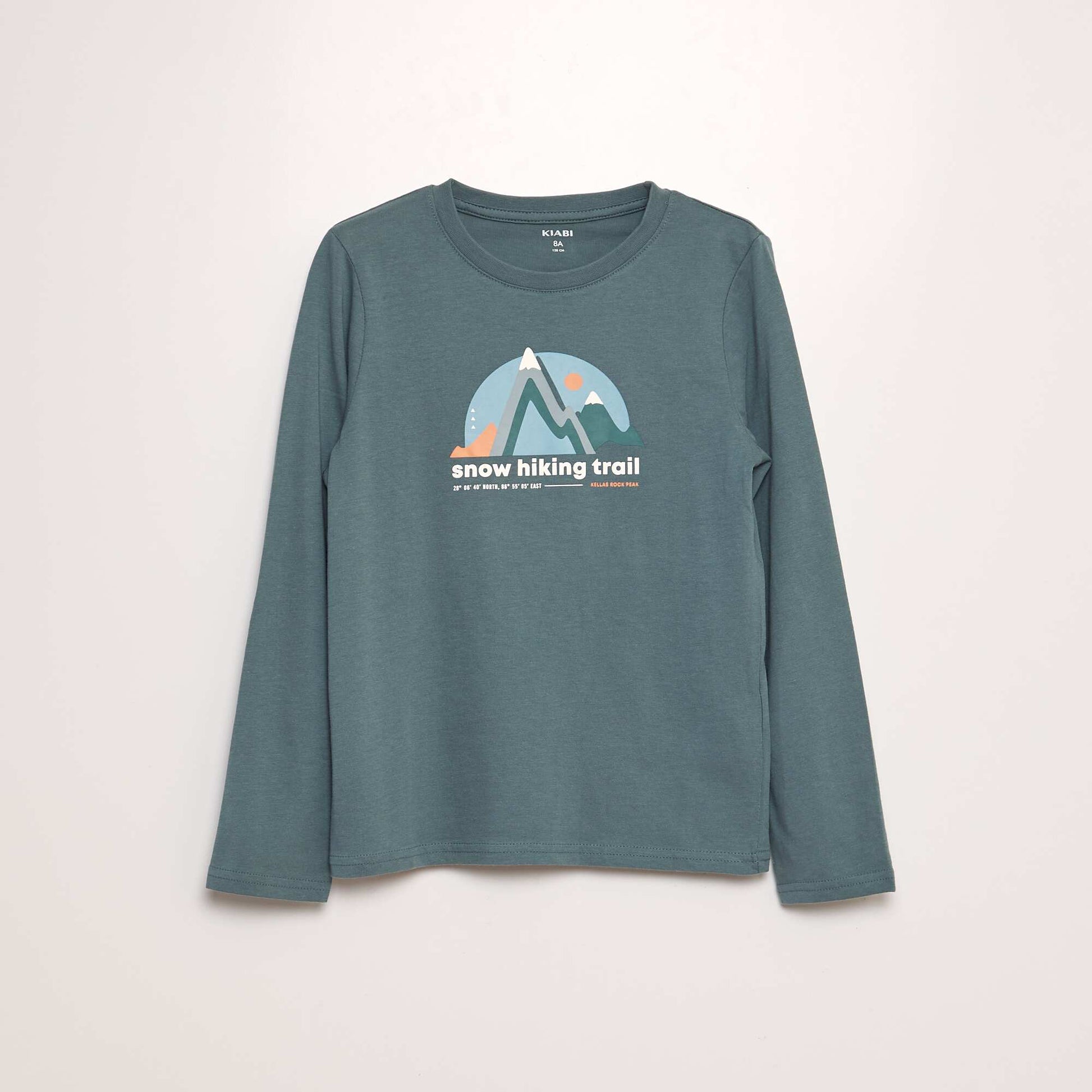 T-shirt imprimé manches longues Vert