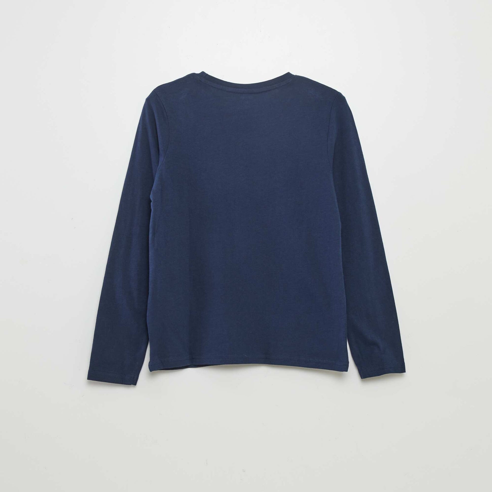 T-shirt imprimé manches longues Bleu