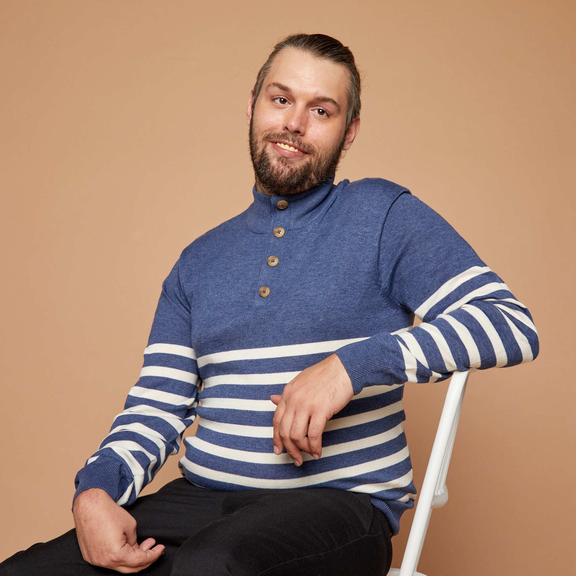 Pull col camionneur marinière - So Easy BLEU