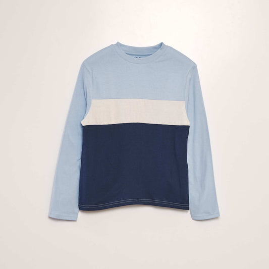 T-shirt en jersey color block Bleu/blanc/Bleu marine