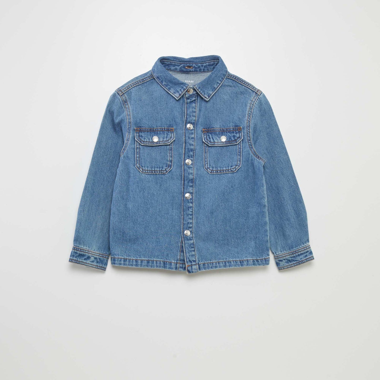 Chemise en jean avec cop capuche BLEU