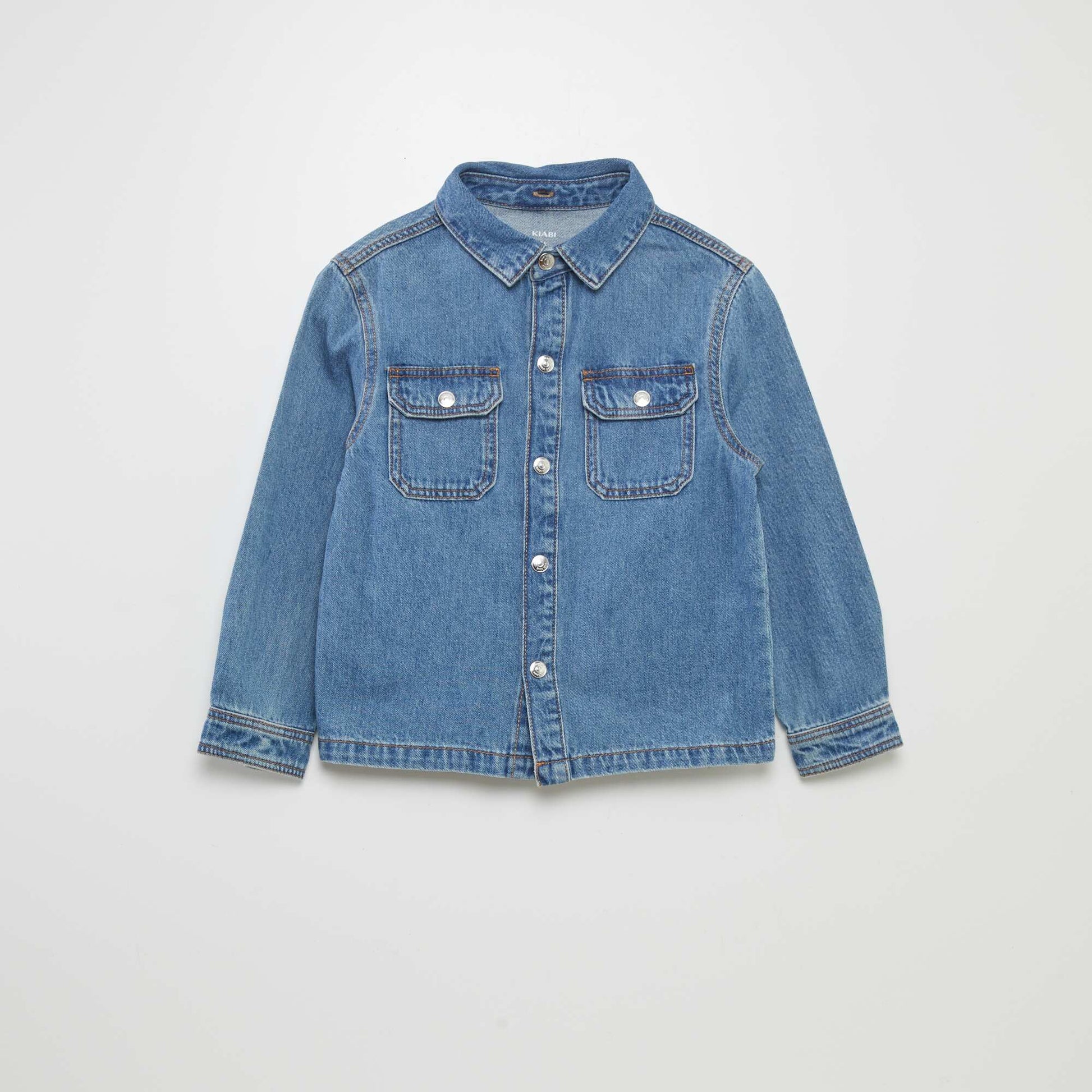 Chemise en jean avec cop capuche BLEU