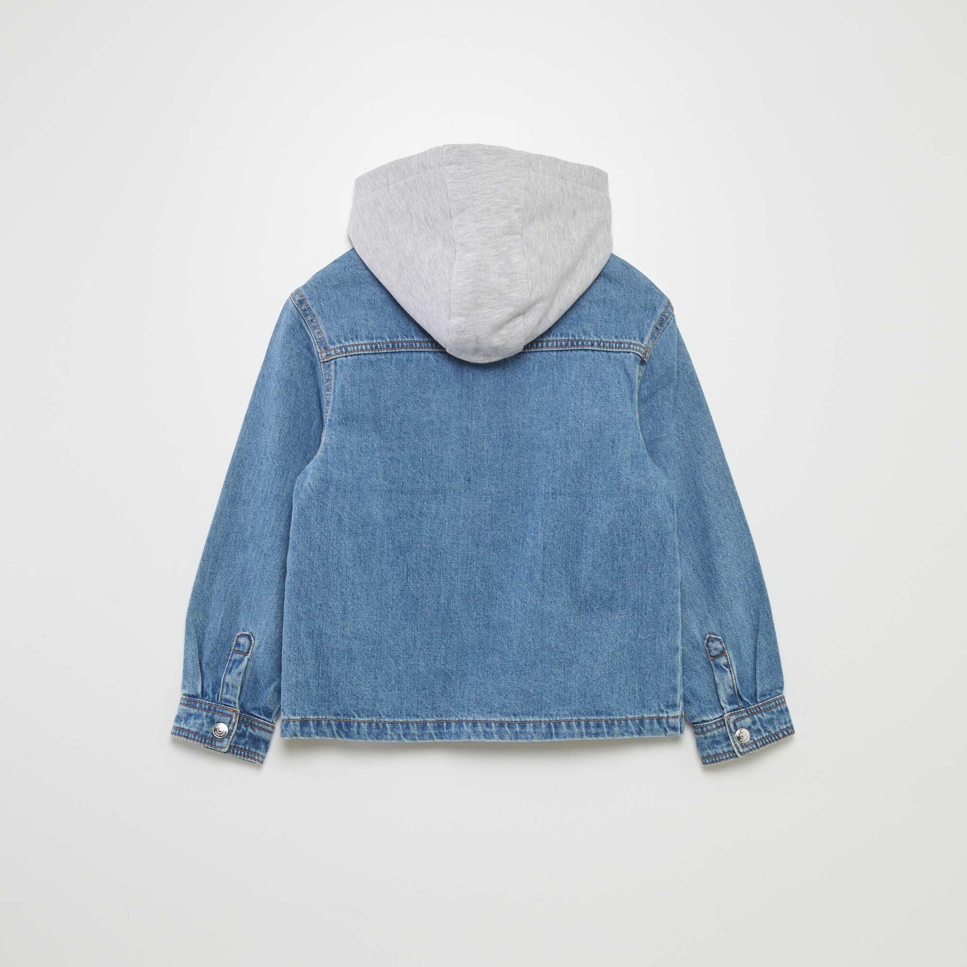 Chemise en jean avec cop capuche BLEU