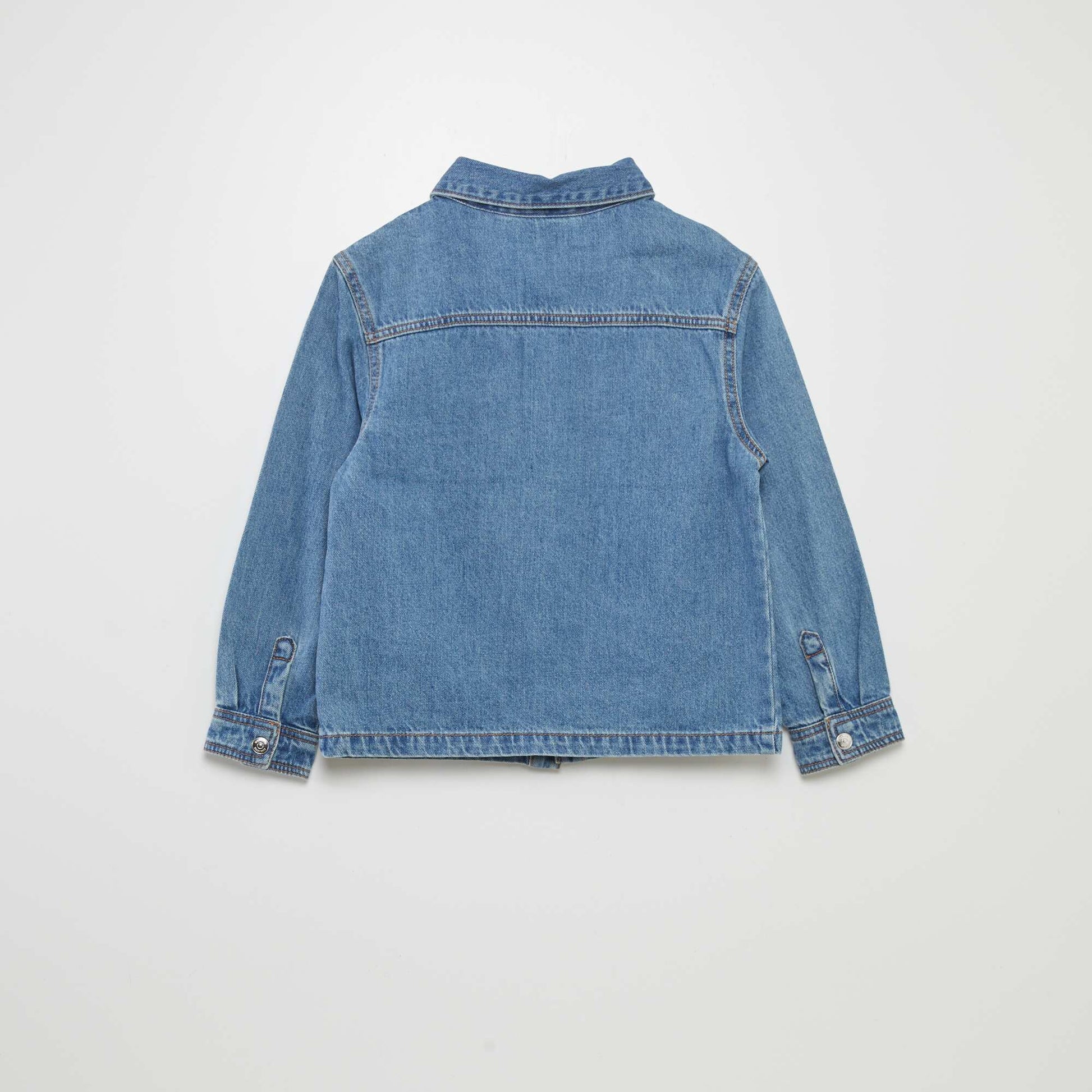 Chemise en jean avec cop capuche BLEU
