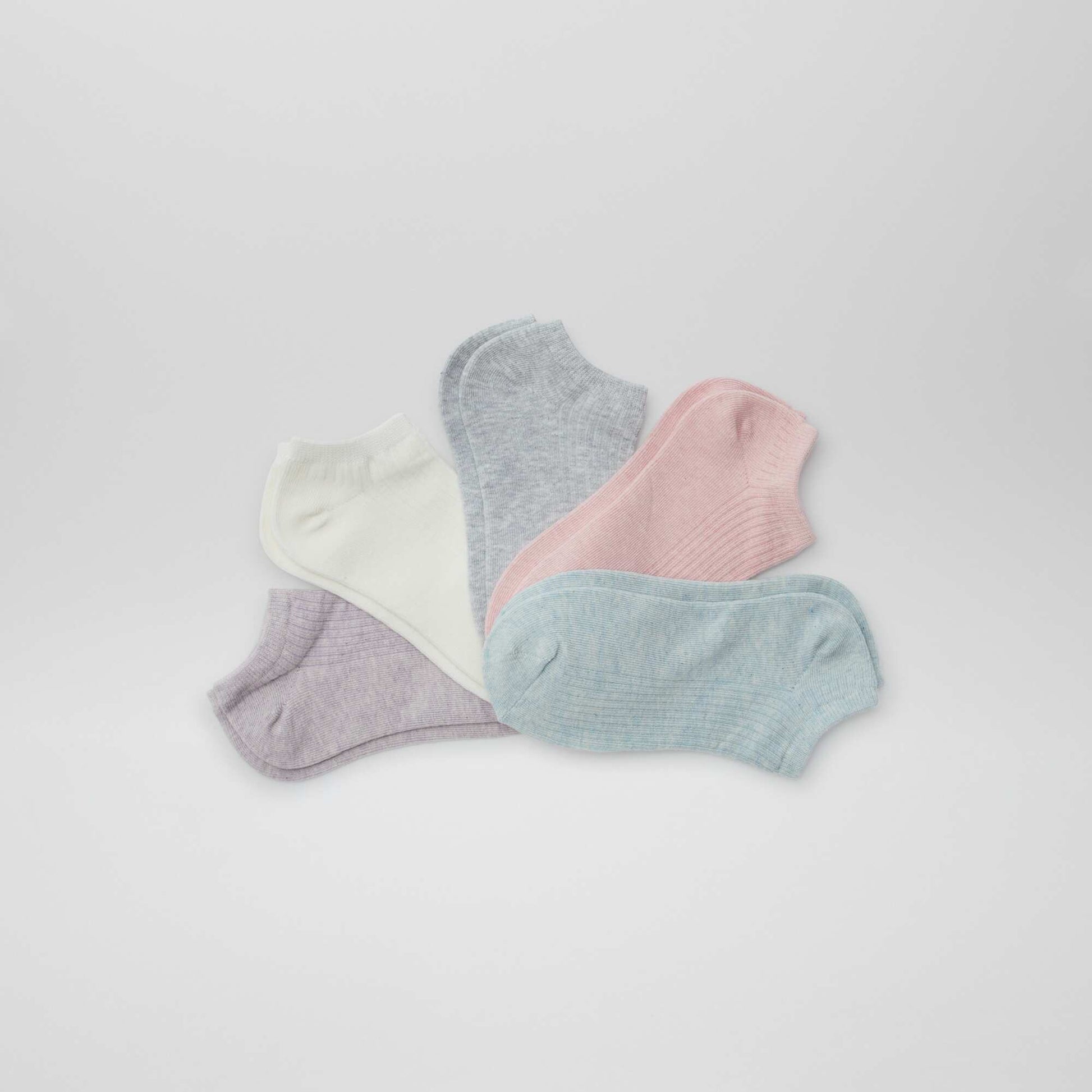 Lot de 5 paires invisibles VIOLET/ROSE/BLEU