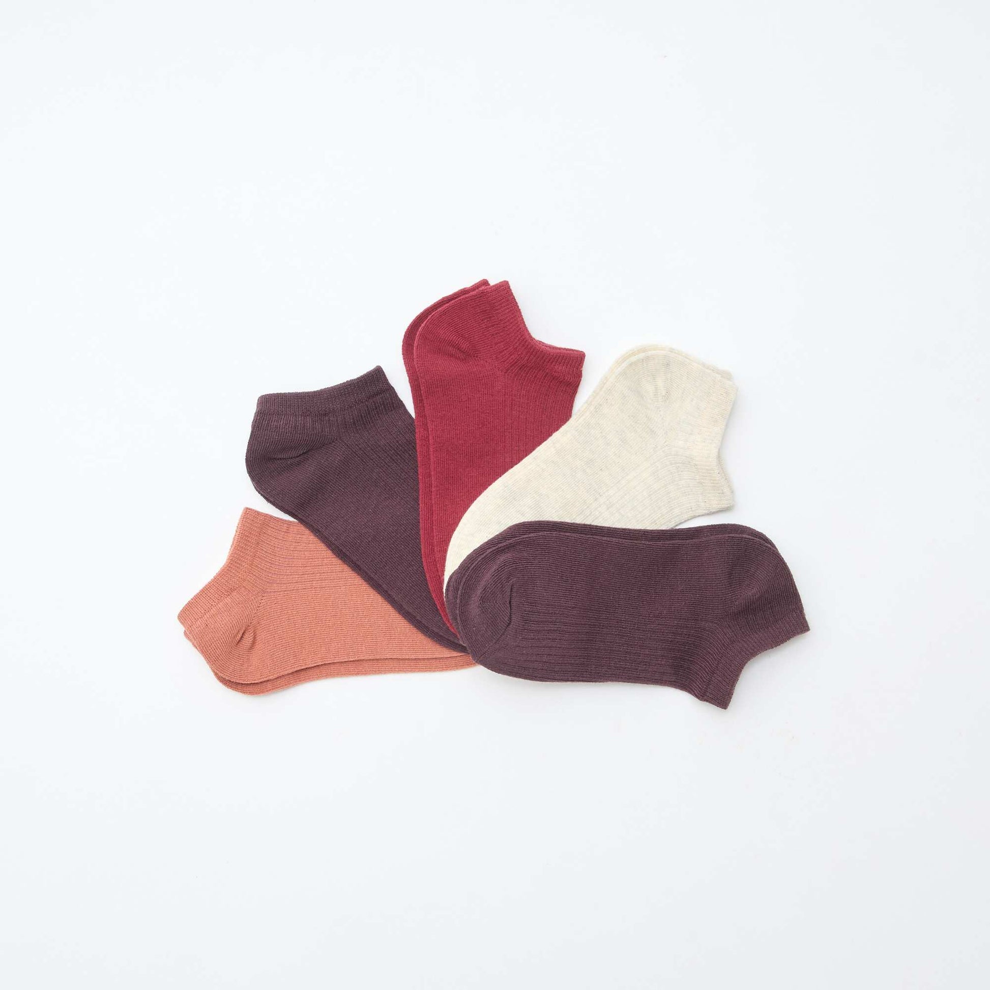 Lot de 5 paires invisibles ROUGE