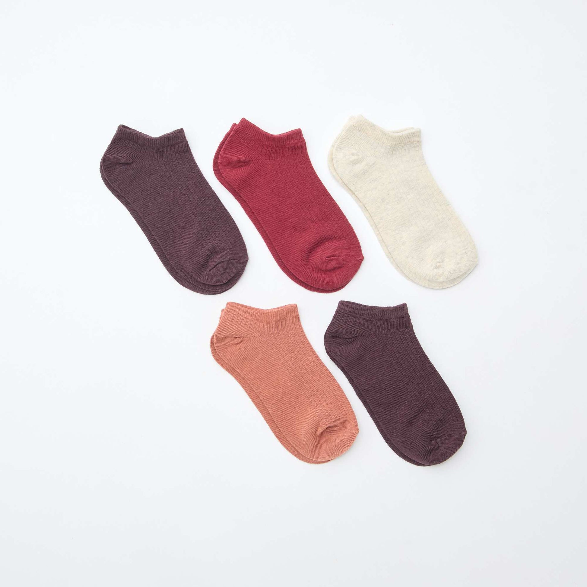 Lot de 5 paires invisibles ROUGE