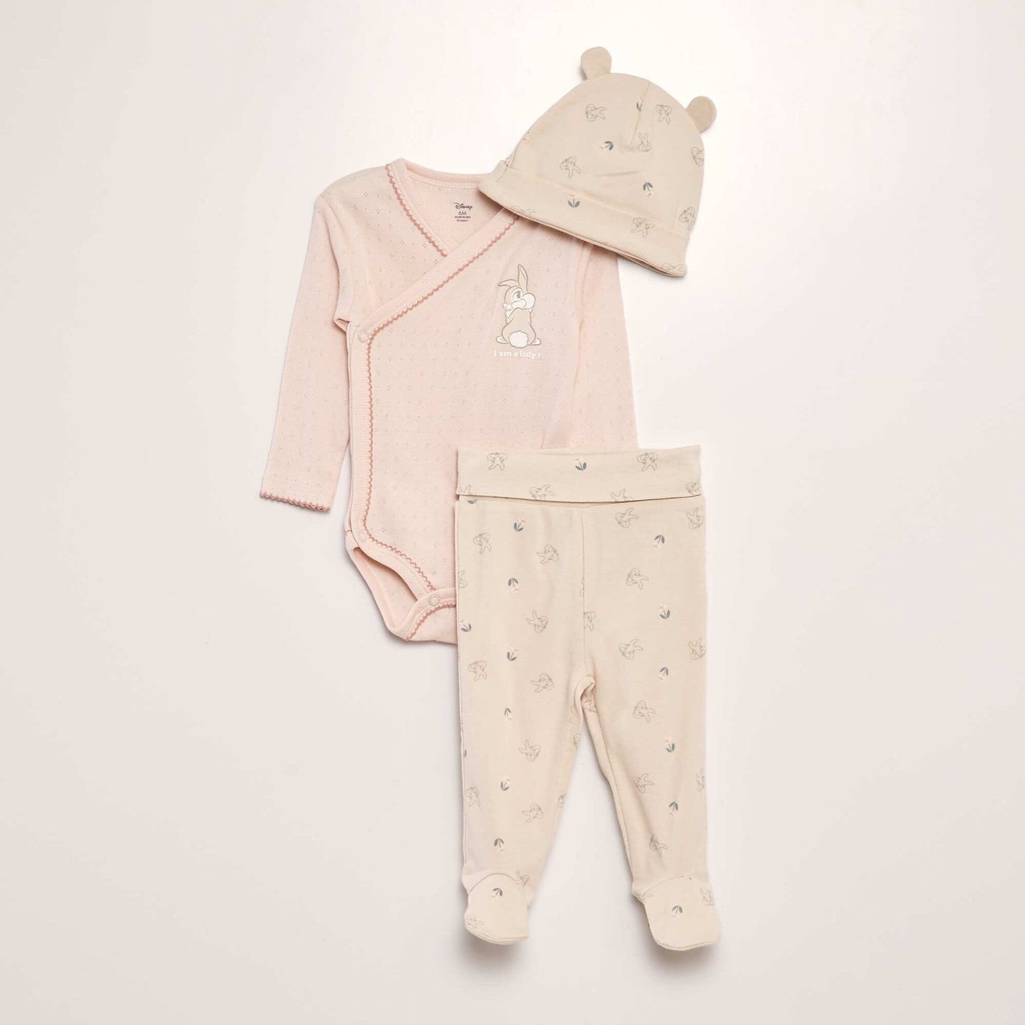 Set body forme crois e + legging avec pied + bonnet - 3 pi ces Rose