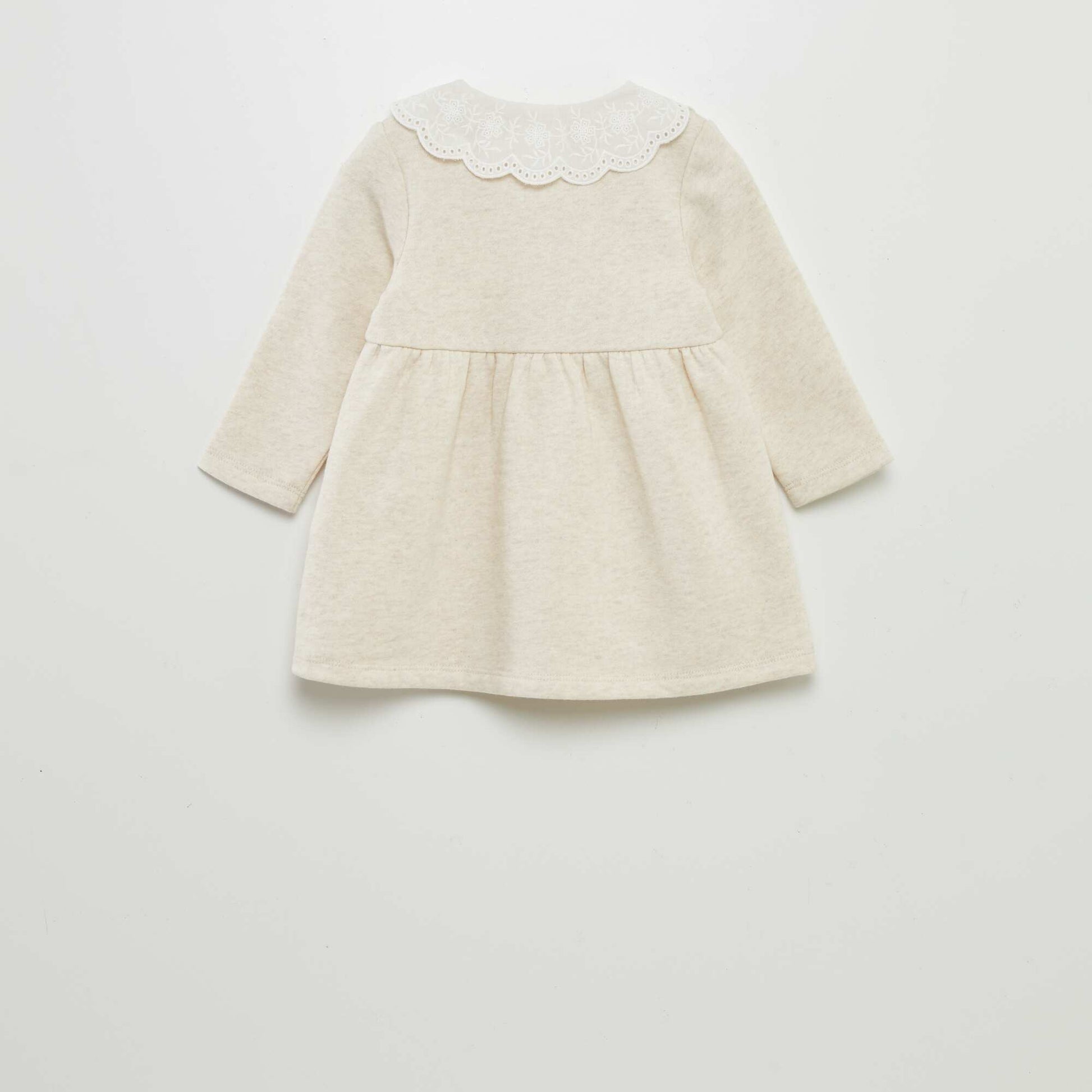 Robe avec col brod Beige
