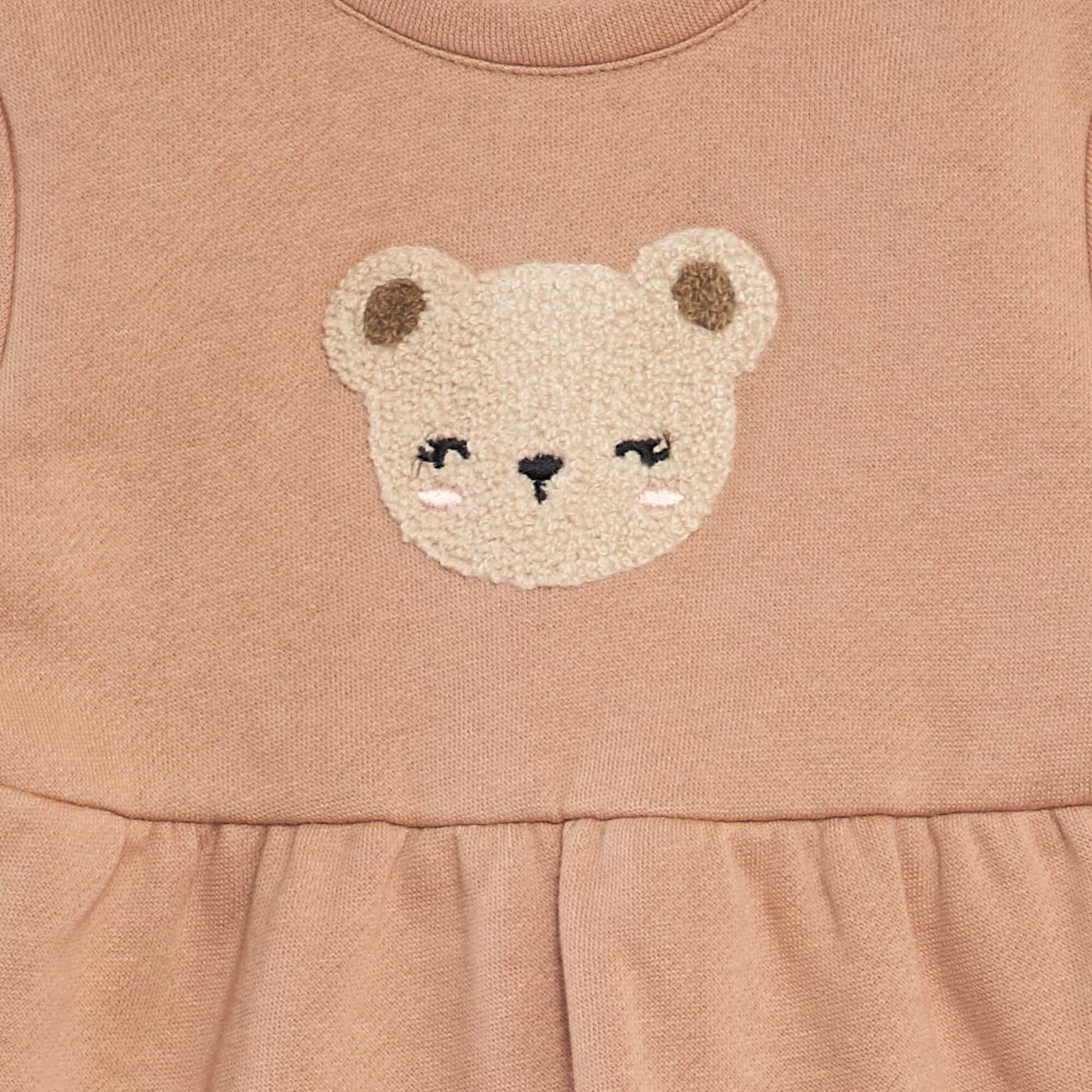 Robe vas e en molleton Vieux rose