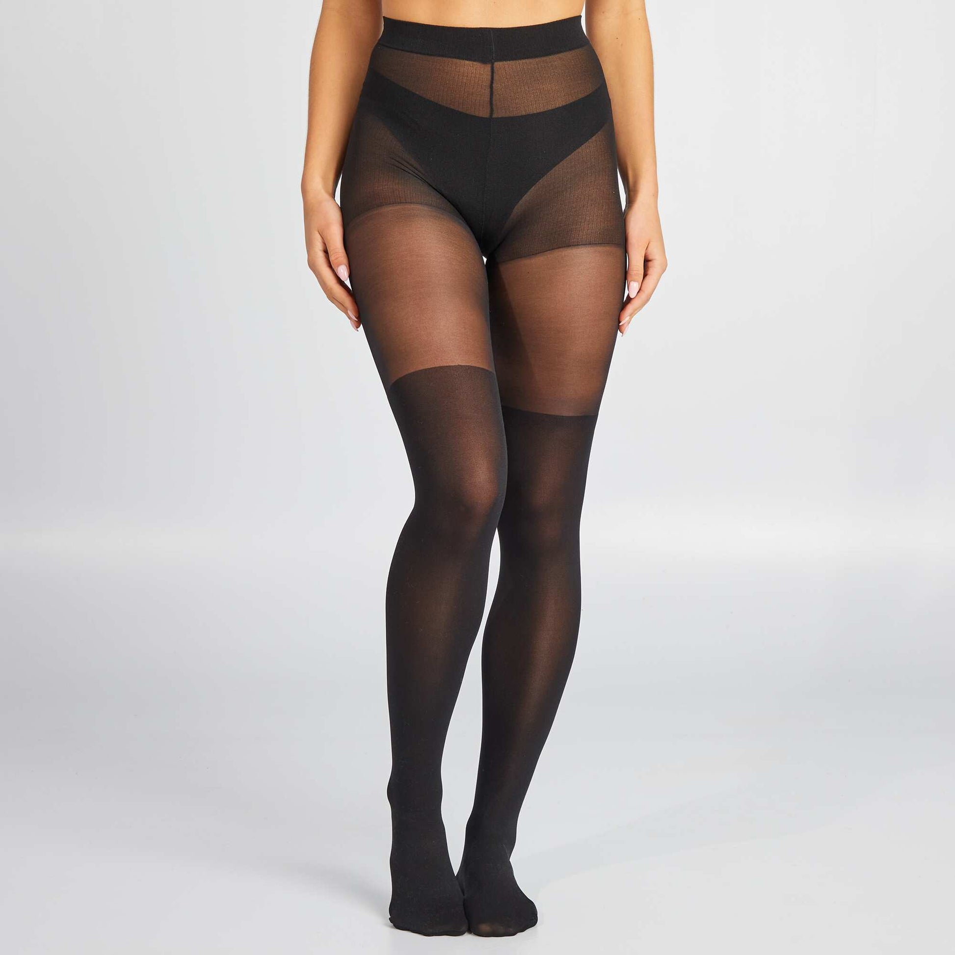 Collants effet chaussettes hautes - 60D noir