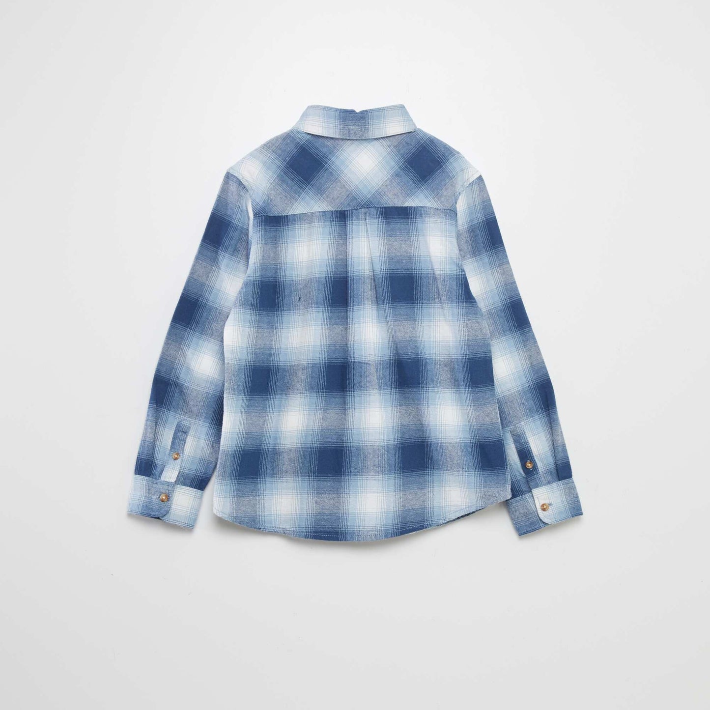 Chemise droite en flanelle Bleu