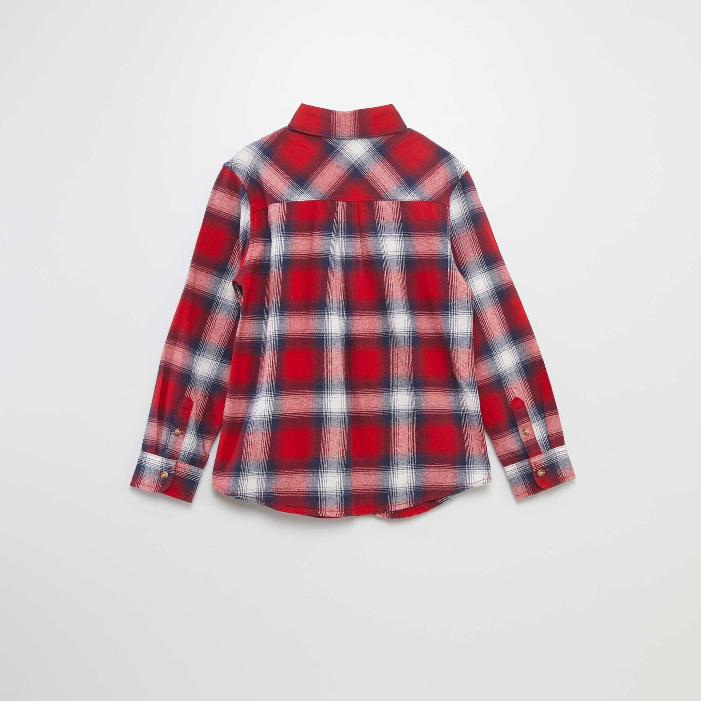 Chemise droite en flanelle Rouge